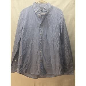 Tommy Hilfiger Button Down Shirt Mens Plaid Thyflex Regular Fit Blue Sz Medium